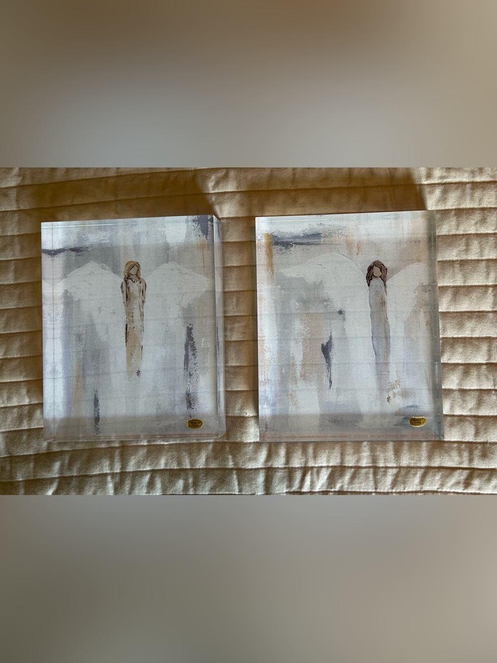 Raz Imports Set of 2 Angel Acrylic Wall Art – Neutral Tones